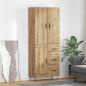Preview: ARDEBO.de - Highboard 2 pcs Artisan-Eiche Engineered Wood und Glas
