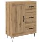 Preview: Highboard 2 pcs Artisan-Eiche Engineered Wood und Glas