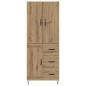 Preview: Highboard 2 pcs Artisan-Eiche Engineered Wood und Glas