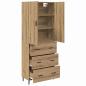 Preview: Highboard mit Schubladen Artisan-Eiche 69,5 x 34 x 180 cm