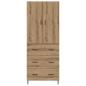 Preview: Highboard mit Schubladen Artisan-Eiche 69,5 x 34 x 180 cm