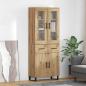 Preview: ARDEBO.de - Highboard 2 pcs Artisan-Eiche Engineered Wood und Glas