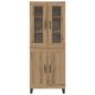 Preview: Highboard 2 pcs Artisan-Eiche Engineered Wood und Glas