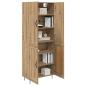 Preview: Highboard 2 pcs Artisan-Eiche Engineered Wood und Glas