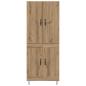 Preview: Highboard 2 pcs Artisan-Eiche Engineered Wood und Glas
