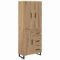 Preview: Highboard 2 pcs Artisan-Eiche Engineered Wood und Glas