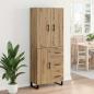 Preview: Highboard 2 pcs Artisan-Eiche Engineered Wood und Glas