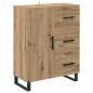 Preview: Highboard 2 pcs Artisan-Eiche Engineered Wood und Glas