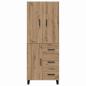 Preview: Highboard 2 pcs Artisan-Eiche Engineered Wood und Glas