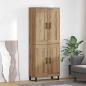 Preview: ARDEBO.de - Highboard 2 pcs Artisan-Eiche Engineered Wood und Glas