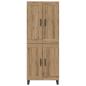 Preview: Highboard 2 pcs Artisan-Eiche Engineered Wood und Glas