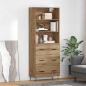 Preview: ARDEBO.de - Highboard Artisan-Eiche 69,5 x 32,5 x 180 cm Holzwerkstoff