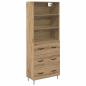 Preview: Highboard Artisan-Eiche 69,5 x 32,5 x 180 cm Holzwerkstoff
