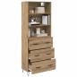 Preview: Highboard Artisan-Eiche 69,5 x 32,5 x 180 cm Holzwerkstoff