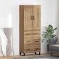 Preview: ARDEBO.de - Highboard 2 pcs Artisan-Eiche Engineered Wood und Glas