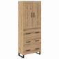 Preview: Highboard 2 pcs Artisan-Eiche Engineered Wood und Glas