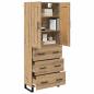 Preview: Highboard 2 pcs Artisan-Eiche Engineered Wood und Glas