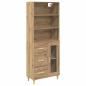 Preview: Highboard Artisan-Eiche 69,5 x 32,5 x 180 cm Holzwerkstoff