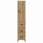 Preview: Highboard Artisan-Eiche 69,5 x 34 x 180 cm Holzwerkstoff