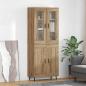 Preview: ARDEBO.de - Highboard 2 pcs Artisan-Eiche Engineered Wood und Glas