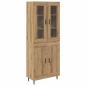 Preview: Highboard 2 pcs Artisan-Eiche Engineered Wood und Glas