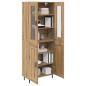 Preview: Highboard 2 pcs Artisan-Eiche Engineered Wood und Glas