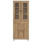 Preview: Highboard 2 pcs Artisan-Eiche Engineered Wood und Glas