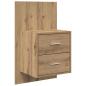 Preview: Kopfteil mit Schrank 3 Stk. Artisan-Eiche Holzwerkstoff
