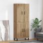 Preview: ARDEBO.de - Highboard 2 pcs Artisan-Eiche Engineered Wood und Glas