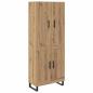 Preview: Highboard 2 pcs Artisan-Eiche Engineered Wood und Glas