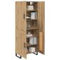 Preview: Highboard 2 pcs Artisan-Eiche Engineered Wood und Glas