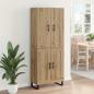 Preview: Highboard 2 pcs Artisan-Eiche Engineered Wood und Glas