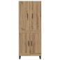 Preview: Highboard 2 pcs Artisan-Eiche Engineered Wood und Glas