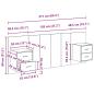 Preview: Kopfteil mit Schrank 3 Stk. Artisan-Eiche Holzwerkstoff