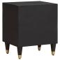 Preview: Nachttisch mit Tür Schwarz 40 x 33 x 46 cm Massivholz Mango