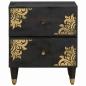 Preview: Nachttisch 2 pcs Schwarz 40 x 33 x 46 cm Massivholz Mango