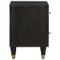 Preview: Nachttisch 2 pcs Schwarz 40 x 33 x 46 cm Massivholz Mango