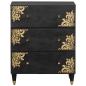 Preview: Sideboard Schwarz 60 x 33 x 75 cm Massivholz Mango