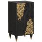 Preview: ARDEBO.de - Sideboard mit Regal Schwarz 40 x 33 x 75 cm Massivholz Mango