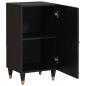 Preview: Sideboard mit Regal Schwarz 40 x 33 x 75 cm Massivholz Mango