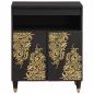 Preview: Sideboard mit Regal Schwarz 60 x 33 x 75 cm Massivholz Mango