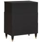 Preview: Sideboard mit Regal Schwarz 60 x 33 x 75 cm Massivholz Mango