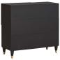 Preview: Sideboard mit Regal Schwarz 80 x 33 x 75 cm Massivholz Mango