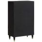 Preview: Highboard mit Regal Schwarz 60 x 33 x 100 cm Massivholz Mango