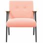 Preview: Sessel Rosa 59 x 75 x 78 cm Lockiger wollähnlicher Stoff