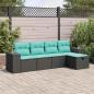 Preview: ARDEBO.de - 5-tlg. Garten-Sofagarnitur mit Kissen Schwarz Poly Rattan