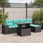 Preview: ARDEBO.de - 6-tlg. Garten-Sofagarnitur mit Kissen Schwarz Poly Rattan