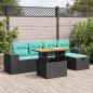 Preview: ARDEBO.de - 6-tlg. Garten-Sofagarnitur mit Kissen Braun Poly Rattan Akazie