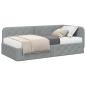 Preview: Eckbettgestell Hellgrau 100 x 200 cm Stoff
