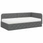 Preview: Eckbettgestell Dunkelgrau 100 x 200 cm Stoff